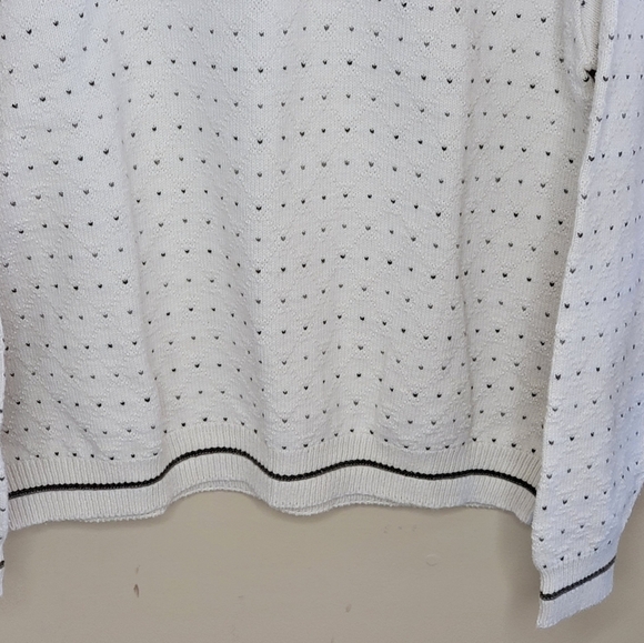Haggar | Cream Dot Pattern Grandpa Dad Golf Sweater with Crest Logo Size Large - Picture 3 of 5